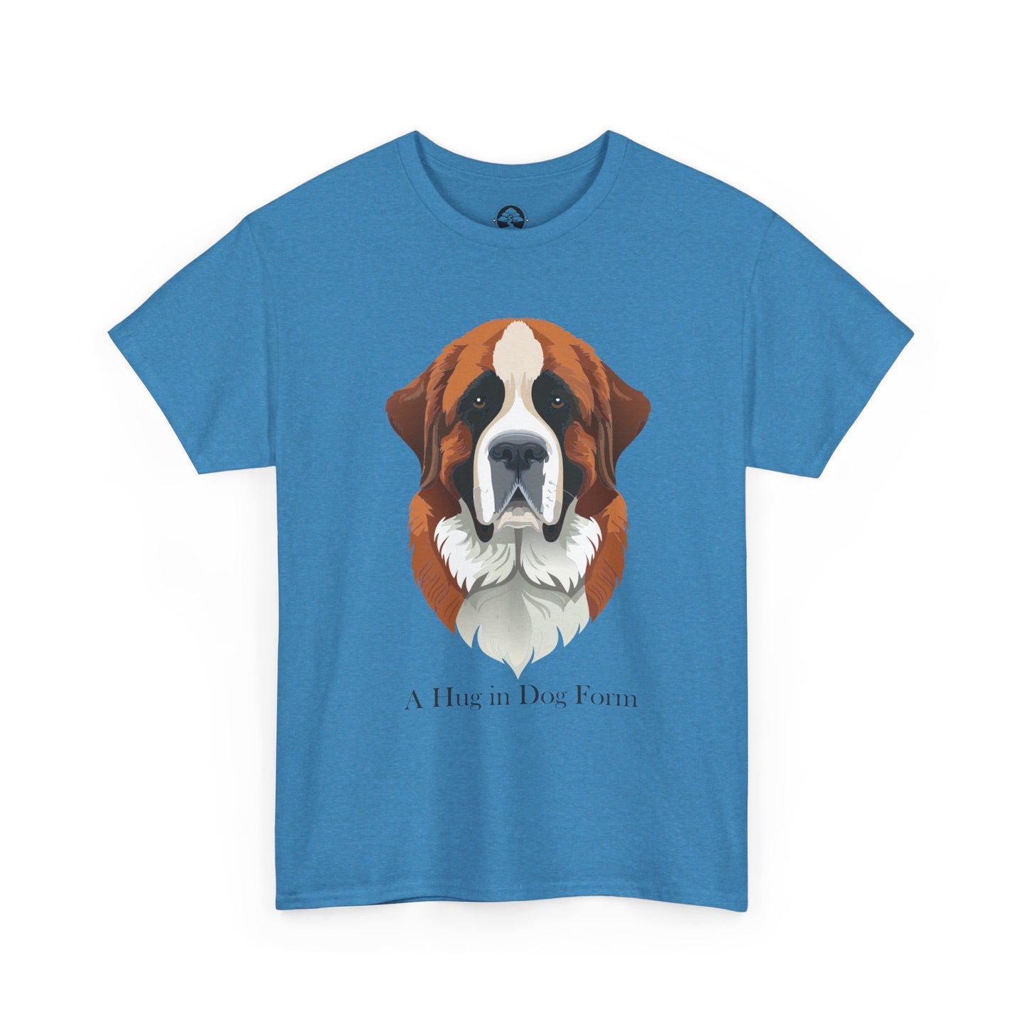 Camiseta unisex de algodón grueso con diseño de San Bernardo: Un abrazo en forma de perro