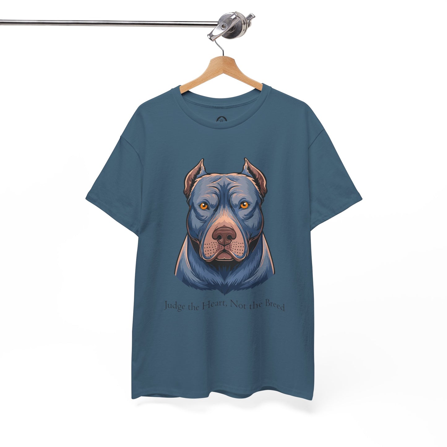 Camiseta unisex de algodón grueso Pit Bull - Juzga el corazón, no la raza