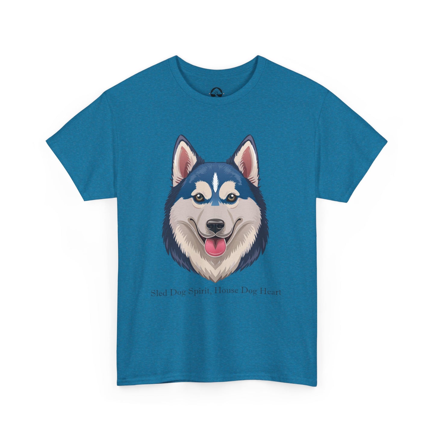Camiseta unisex de algodón grueso con espíritu de perro de trineo y corazón de perro doméstico de Siberian Huskey