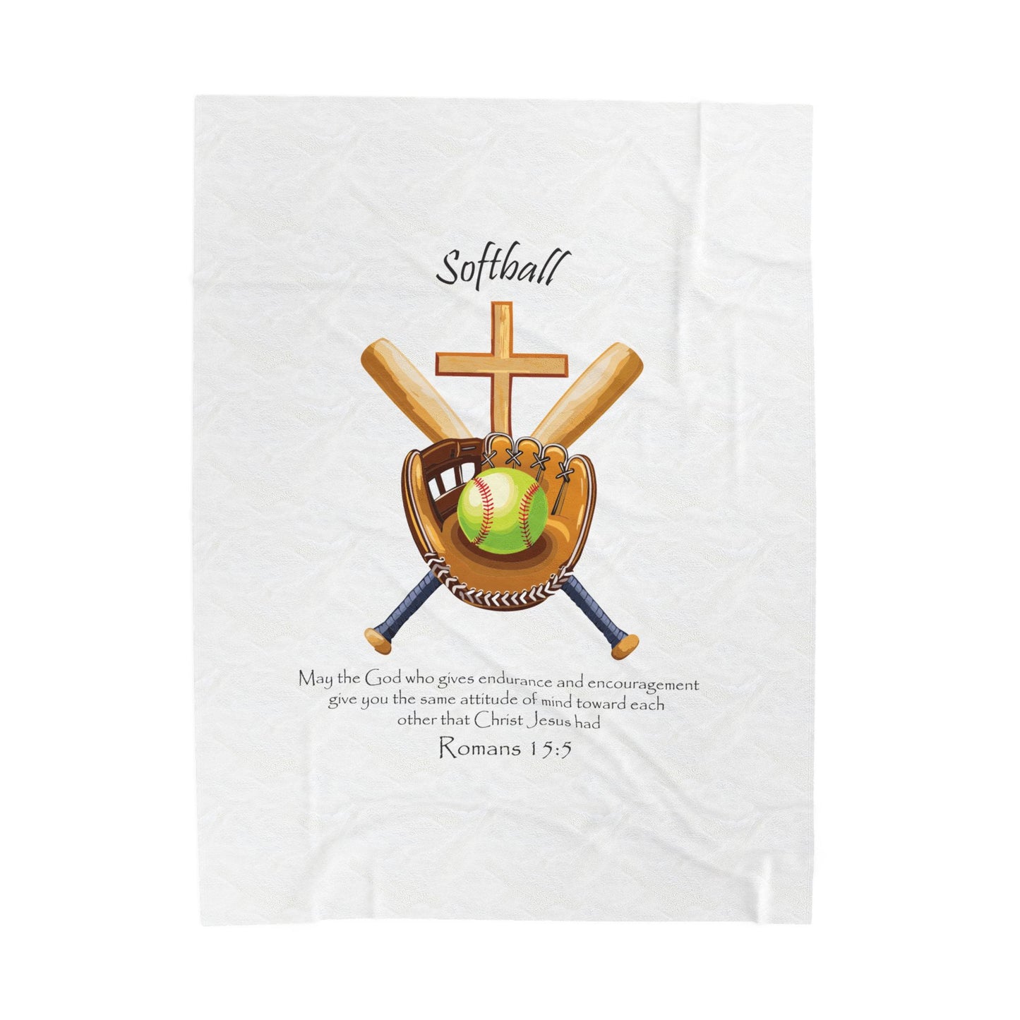 Manta de terciopelo con inspiración de softbol: perfecta para los amantes del deporte.