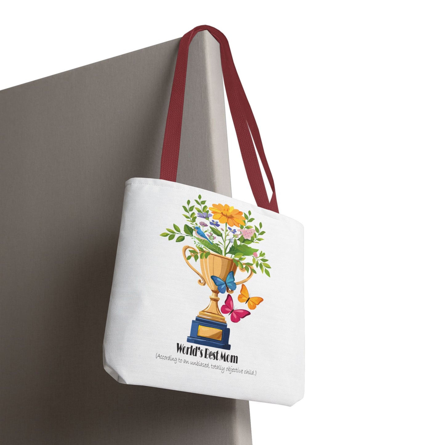 Floral Trophy Tote Bag - World's Best Mom Design