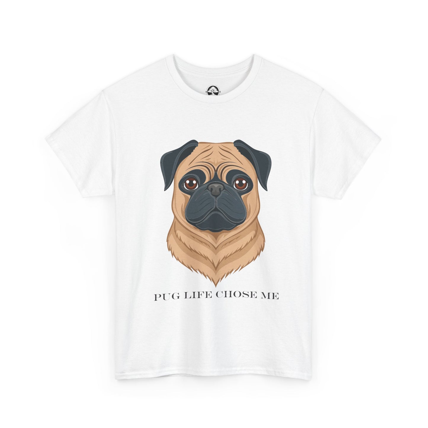 Pug - Camiseta unisex de algodón grueso "La vida de Pug me eligió"