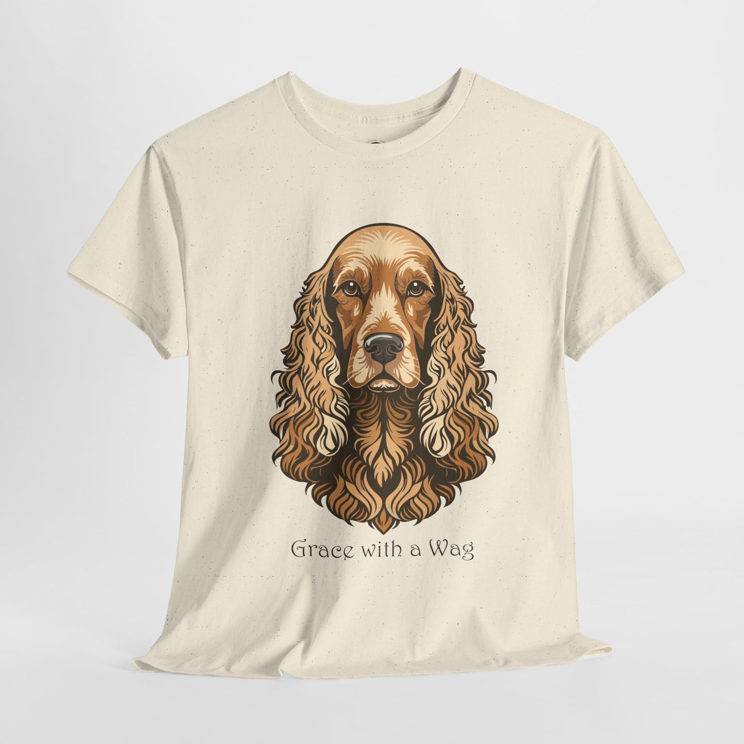Camiseta unisex de algodón grueso con diseño de Cocker Spaniel - Grace with a Wag