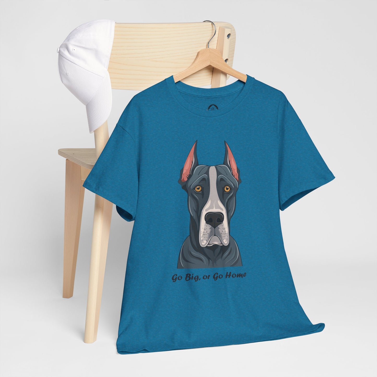 Camiseta unisex de algodón grueso "Gran Danés - Go Big, or Go Home"