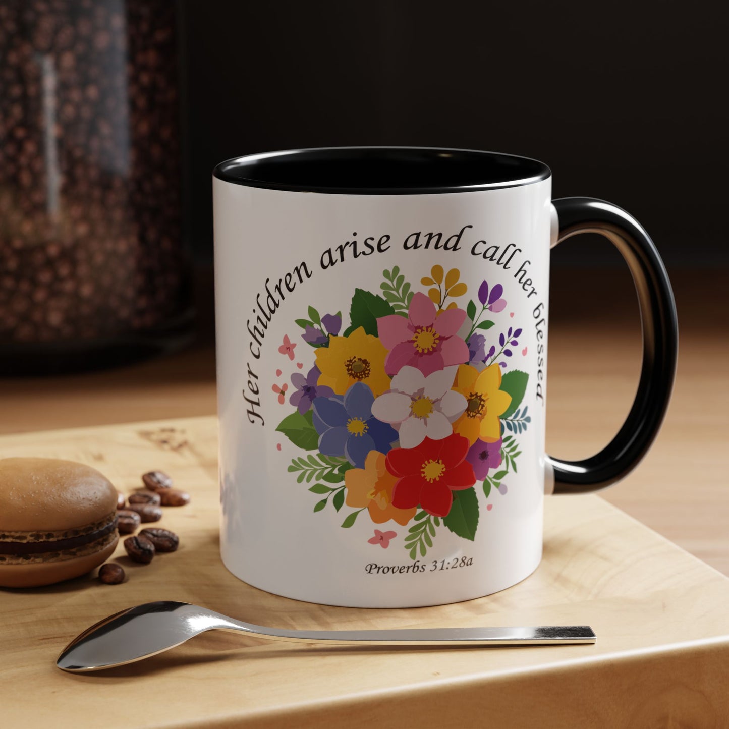 Floral Inspirational Coffee Mug - 'Her Children Arise and Call Her Blessed' - Perfect Gift for Moms