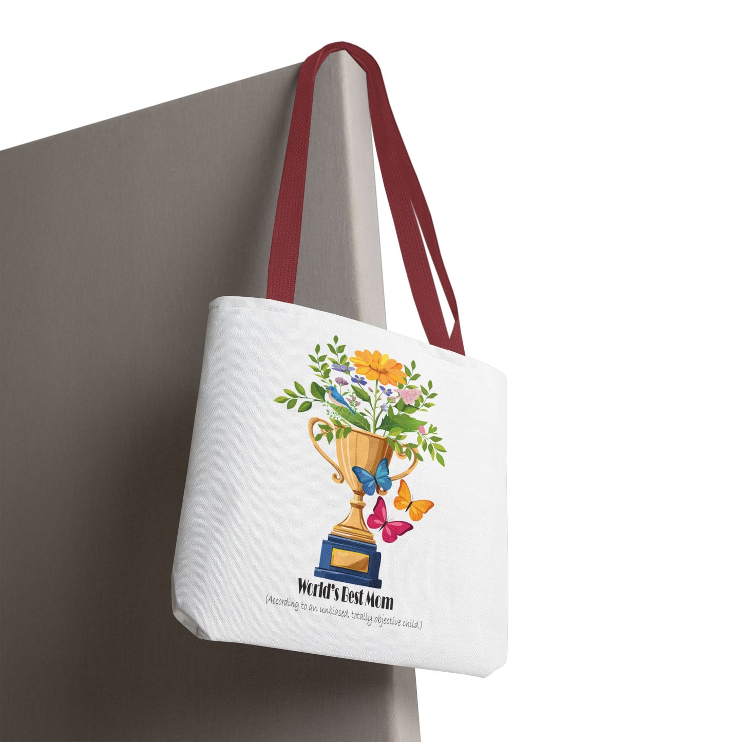 Floral Trophy Tote Bag - World's Best Mom Design