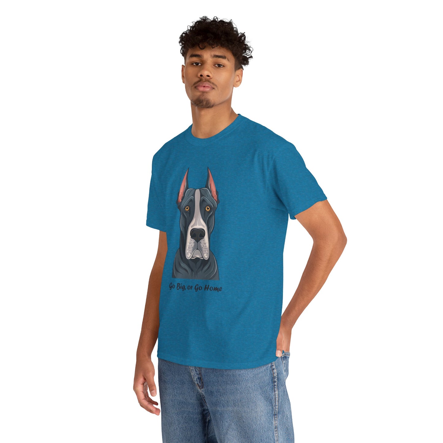 Camiseta unisex de algodón grueso "Gran Danés - Go Big, or Go Home"