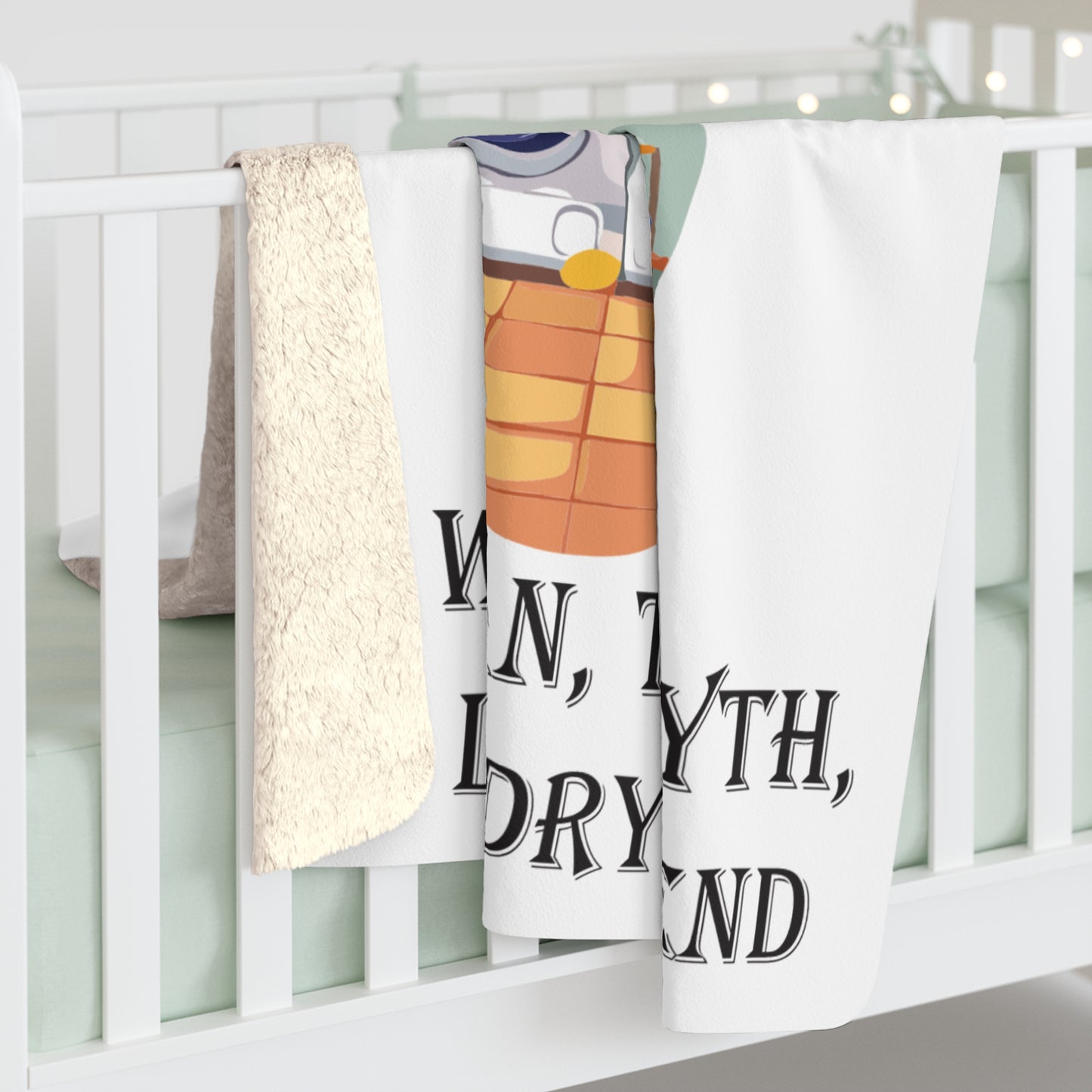 Mom's Sherpa Fleece Blanket - The Woman, The Myth, The Laundry Legend - Cozy Gift for Mother's Day