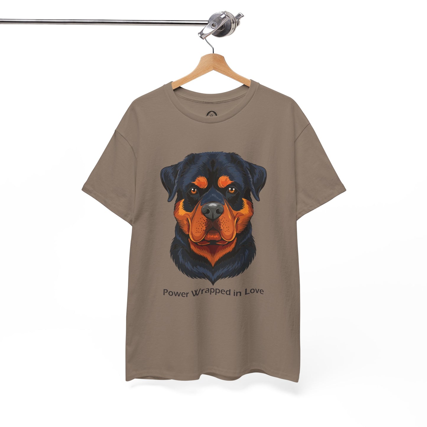 Camiseta unisex de algodón grueso Rottweiler - Power Wraped in Lover