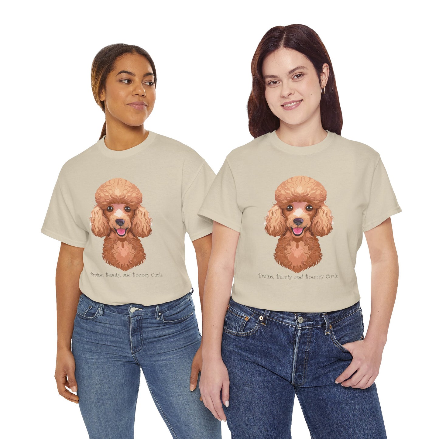 Caniche - Camiseta unisex de algodón grueso con inteligencia, belleza y rizos elásticos