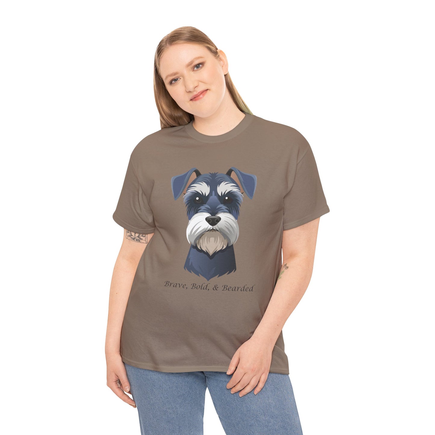 Miniature Schnauzer - Brave, Bold & Bearded Unisex Heavy Cotton T-Shirt