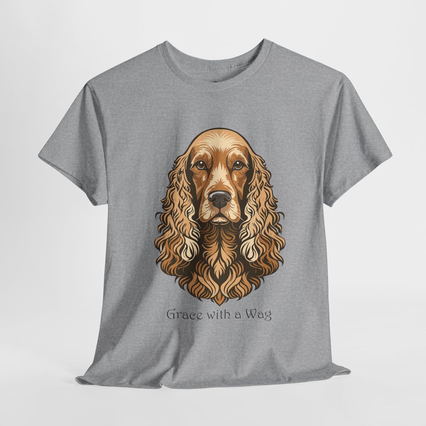 Camiseta unisex de algodón grueso con diseño de Cocker Spaniel - Grace with a Wag
