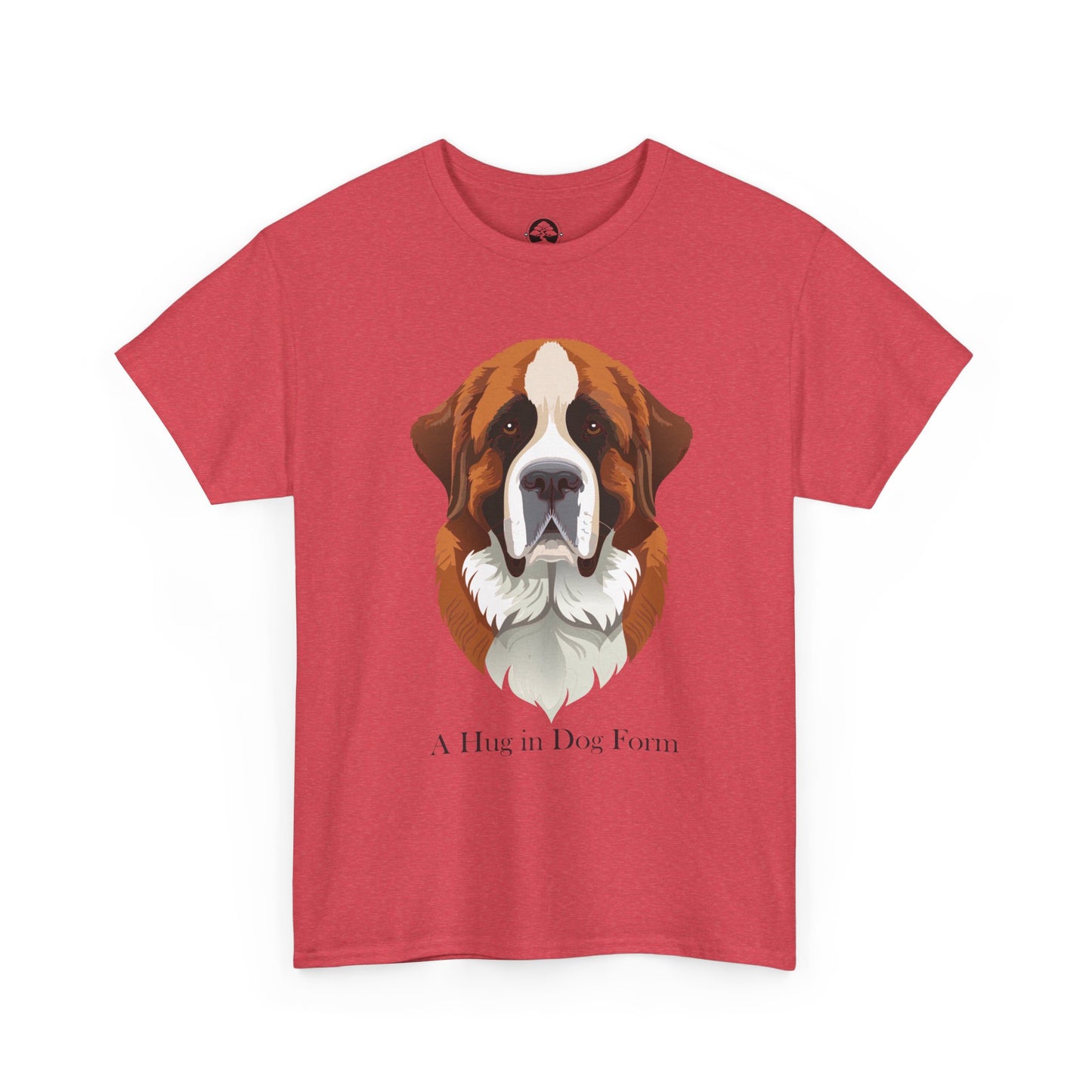 Camiseta unisex de algodón grueso con diseño de San Bernardo: Un abrazo en forma de perro