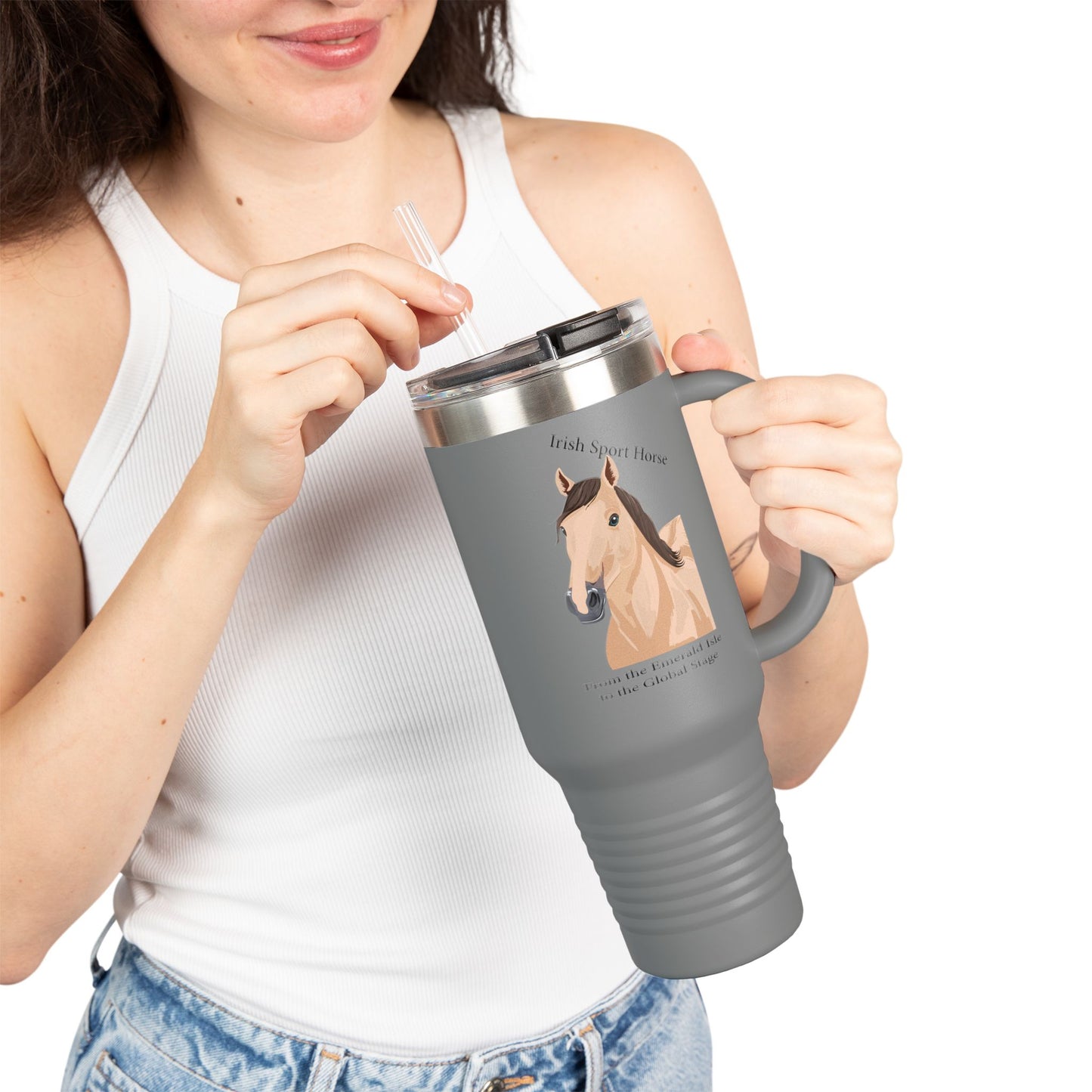 Irish Sport Horse Insulated Travel Mug - 40oz for Equestrian Enthusiasts