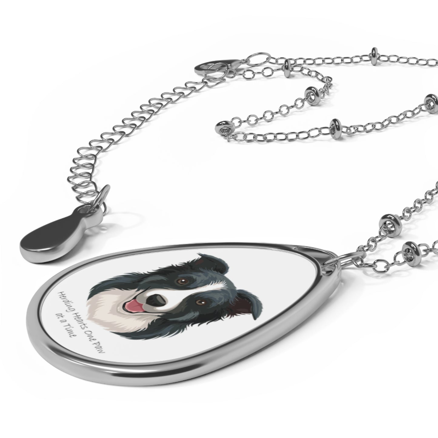 Border Collie Oval Necklace - Perfect Gift for Dog Lovers