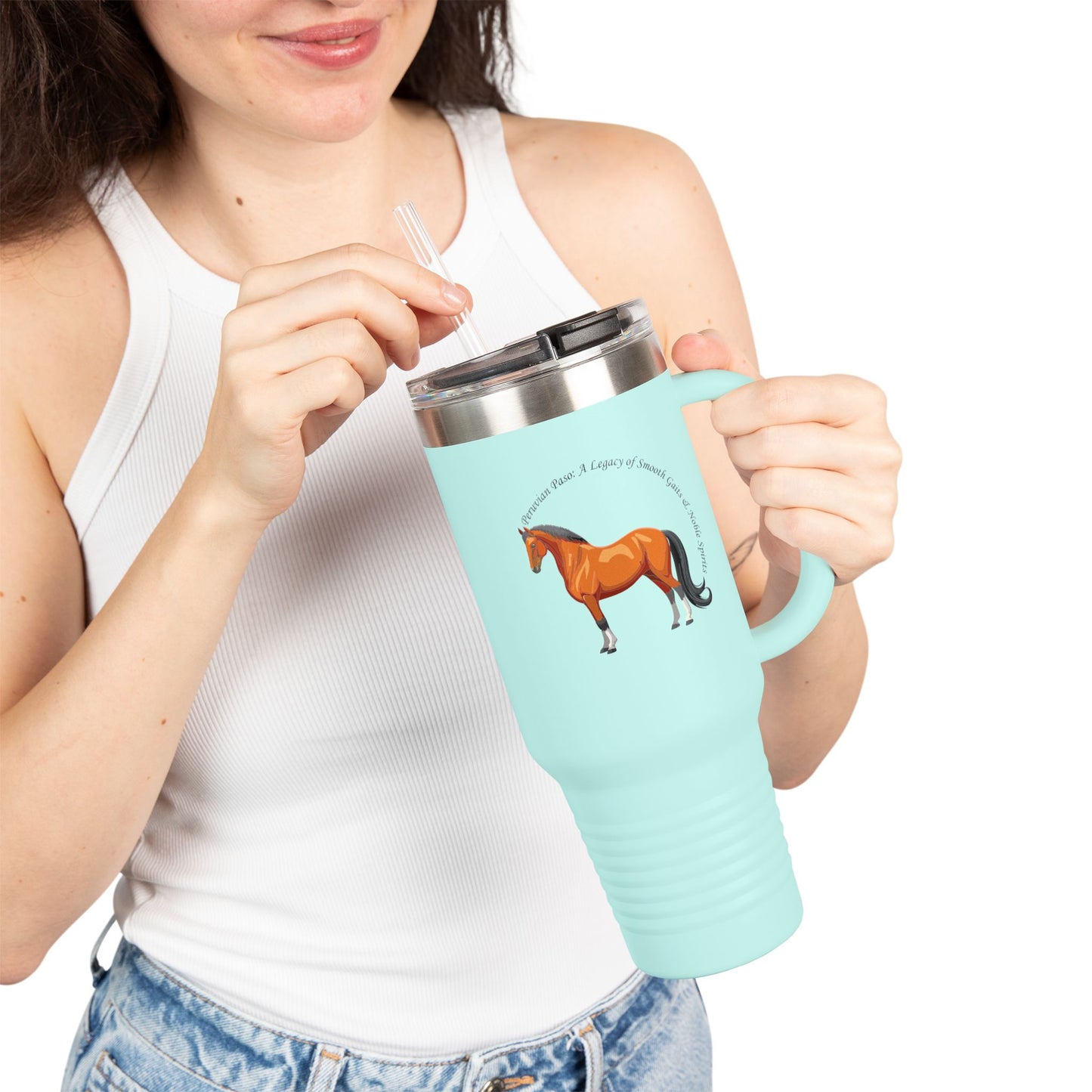 Peruvian Paso Equestrian Insulated Travel Mug - 40oz with Horse Design