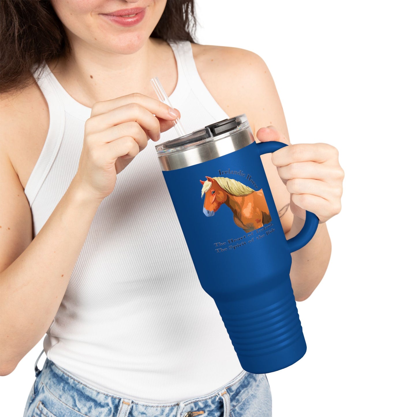 Icelandic Horse Insulated Travel Mug - 40oz, Perfect for Adventurers & Nature Lovers