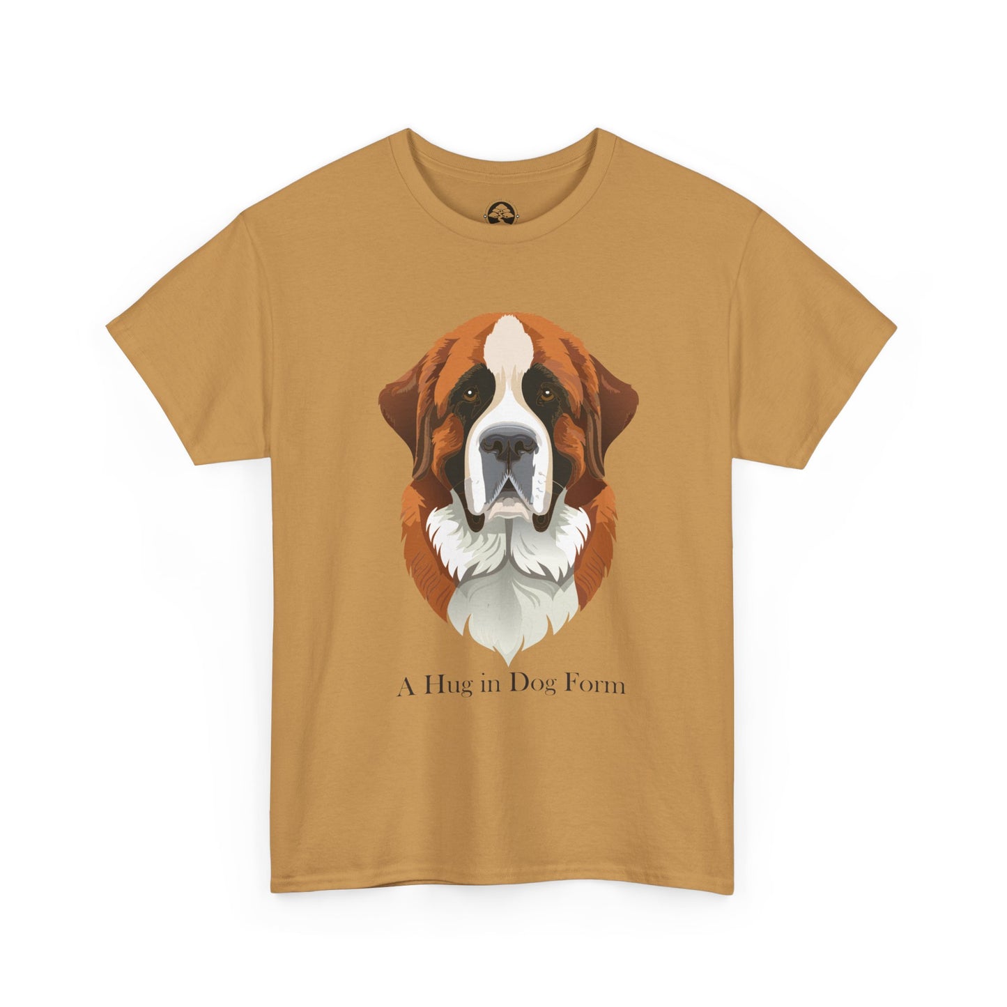 Camiseta unisex de algodón grueso con diseño de San Bernardo: Un abrazo en forma de perro