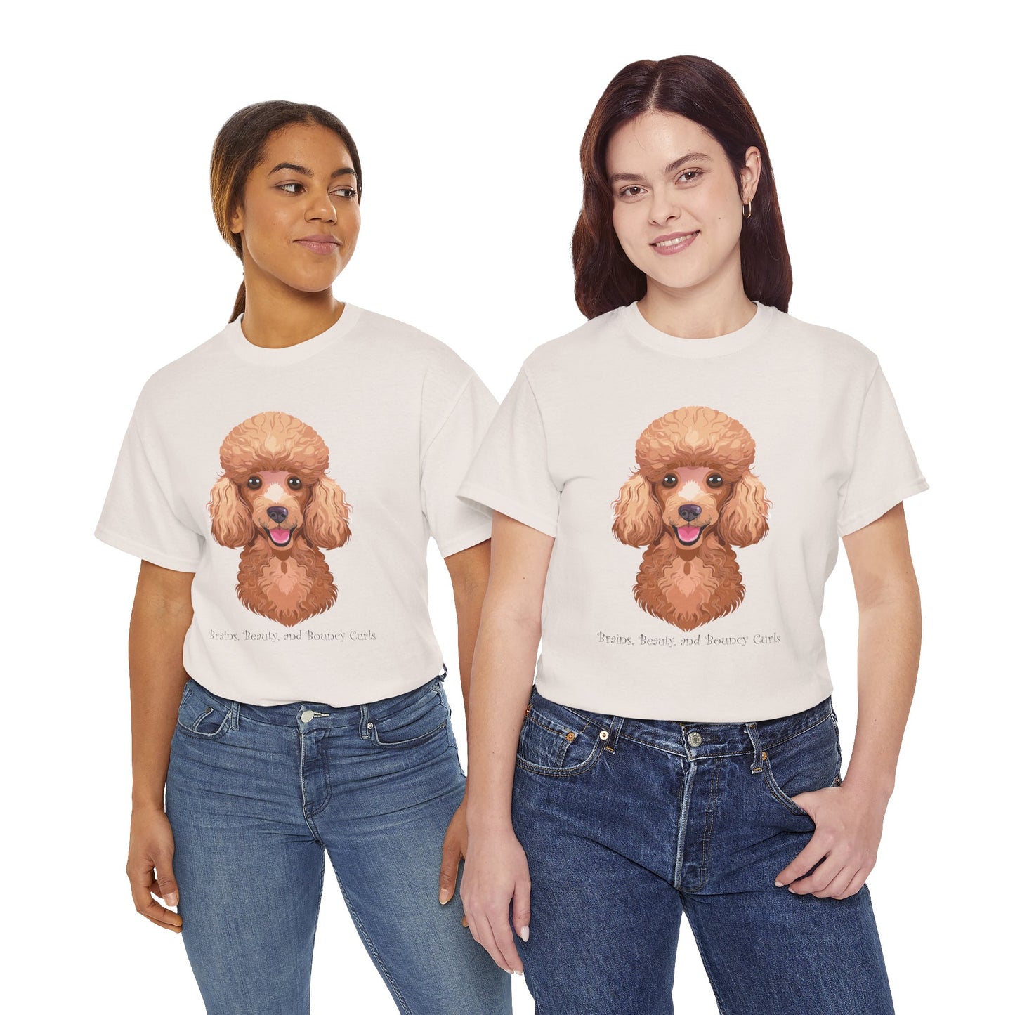 Caniche - Camiseta unisex de algodón grueso con inteligencia, belleza y rizos elásticos