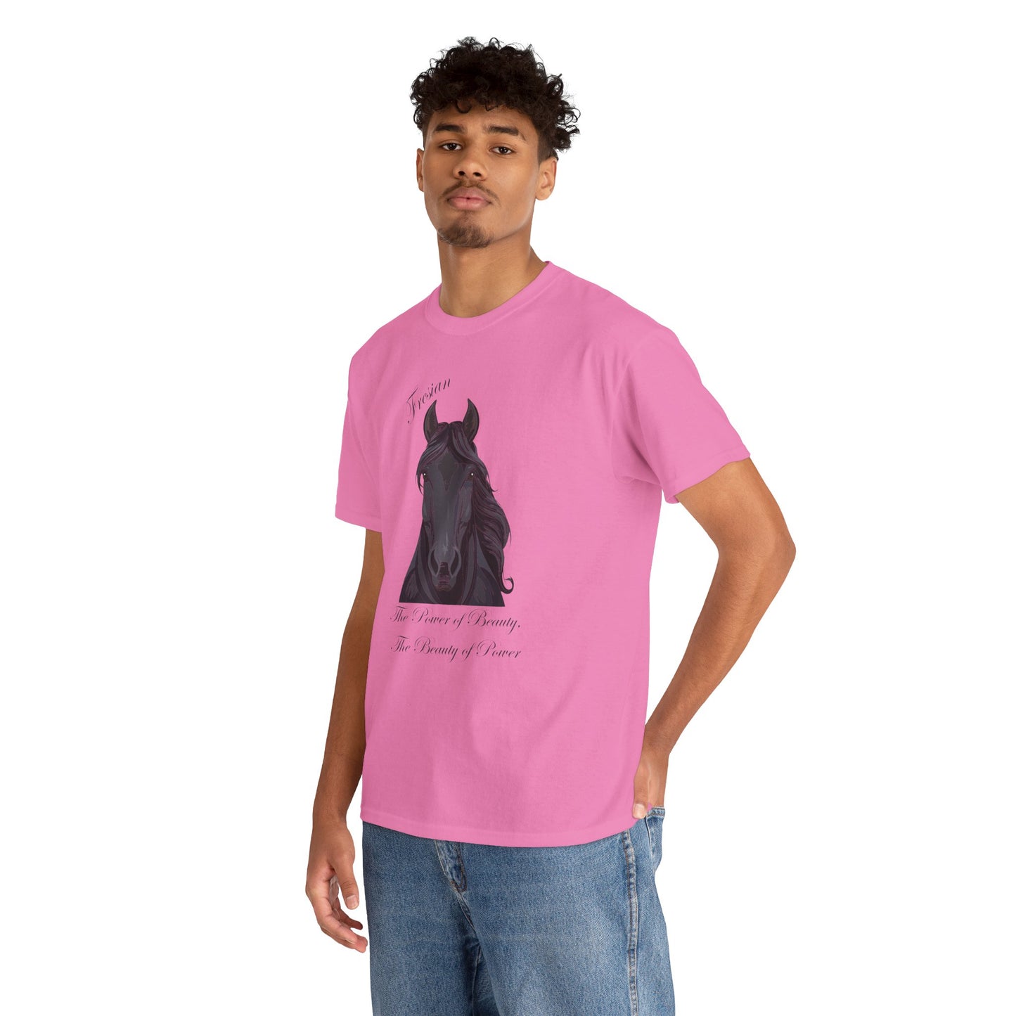 Fresian Horse Tee - Unisex Heavy Cotton T-Shirt