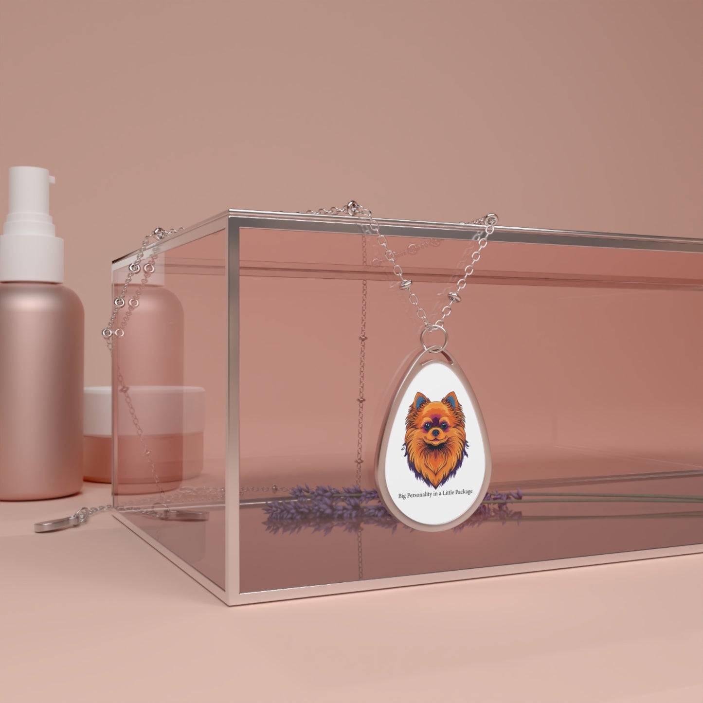 Collar ovalado de Pomerania: "Gran personalidad en un pequeño paquete": un regalo único para los amantes de los perros.