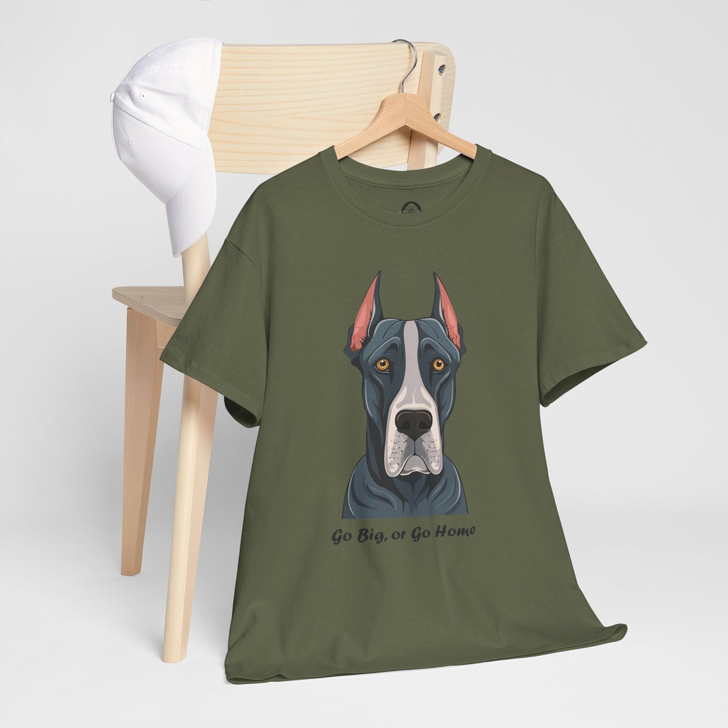 Camiseta unisex de algodón grueso "Gran Danés - Go Big, or Go Home"