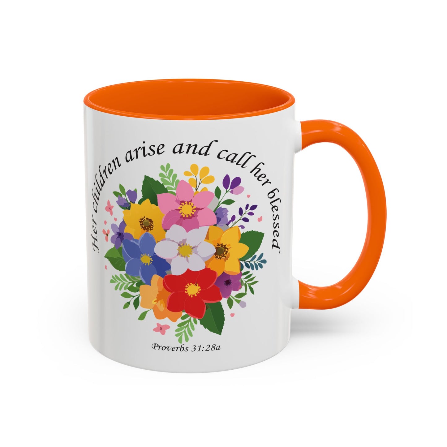 Floral Inspirational Coffee Mug - 'Her Children Arise and Call Her Blessed' - Perfect Gift for Moms