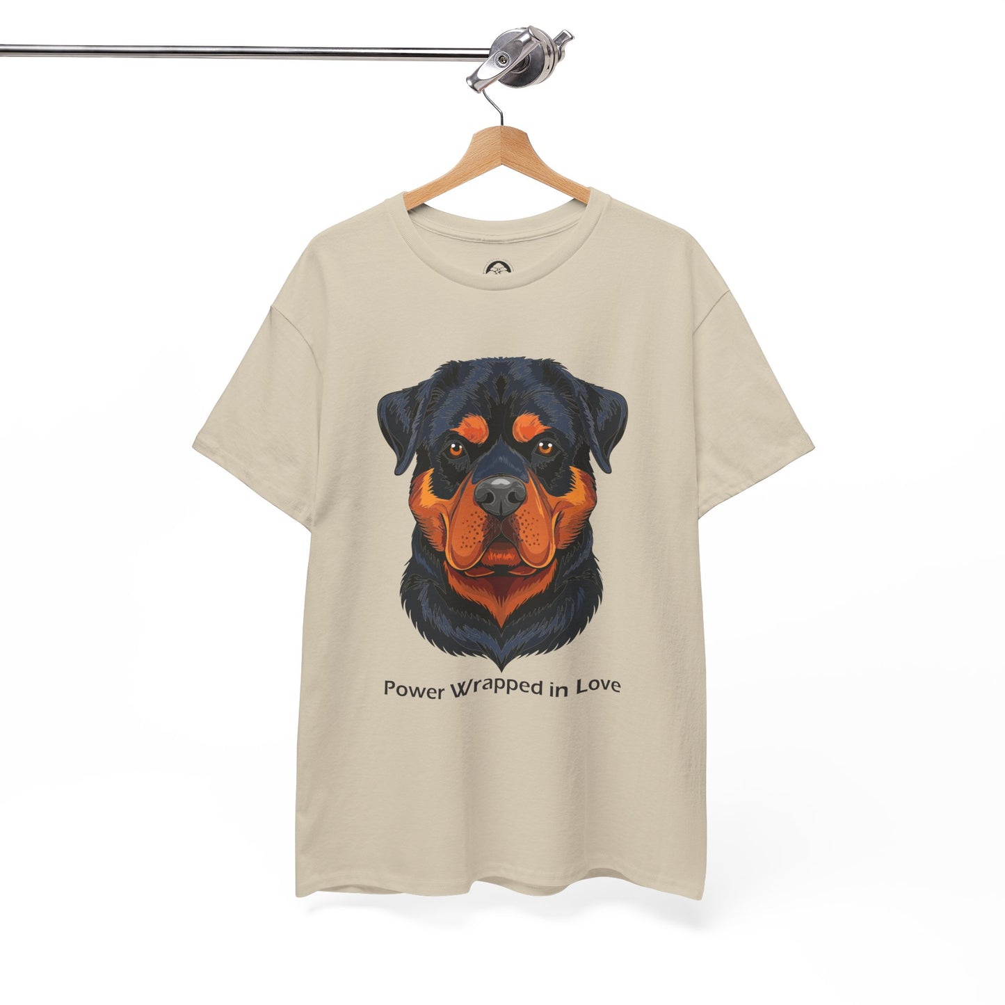 Camiseta unisex de algodón grueso Rottweiler - Power Wraped in Lover