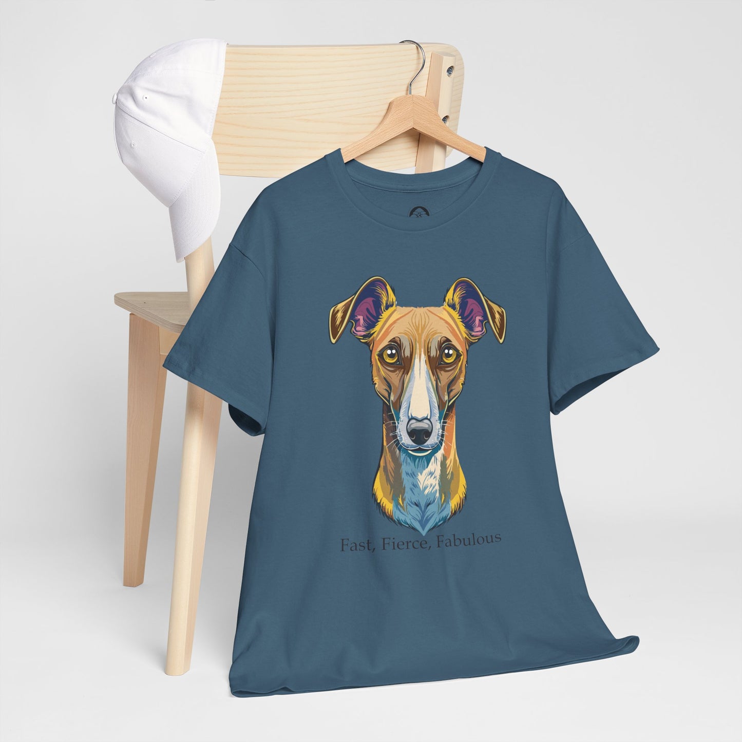 Whippet - Camiseta unisex de algodón grueso, rápida, feroz y fabulosa