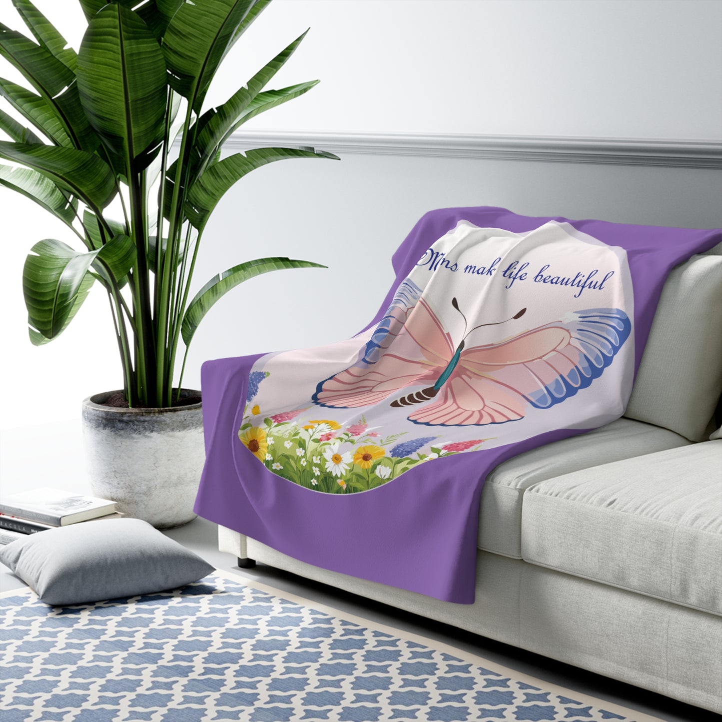 Moms Make Life Beautiful Sherpa Fleece Blanket
