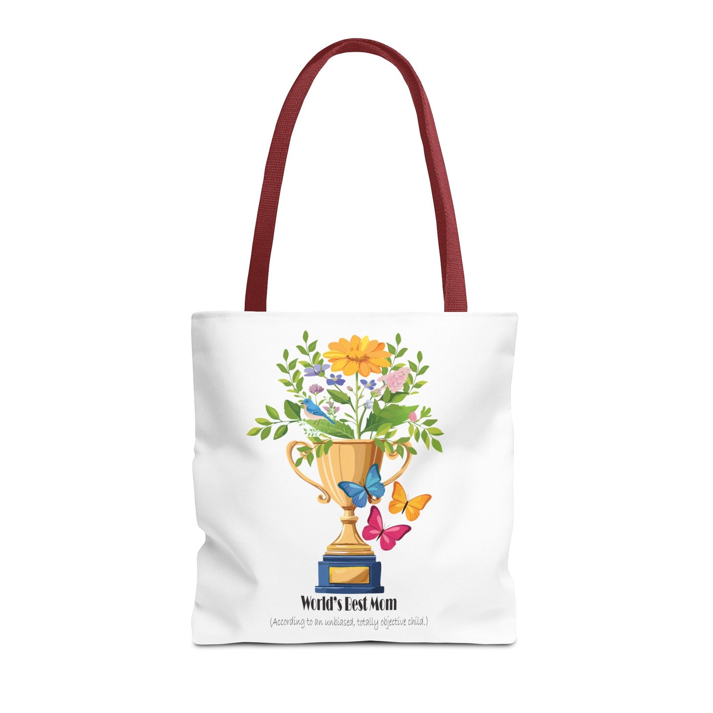 Floral Trophy Tote Bag - World's Best Mom Design