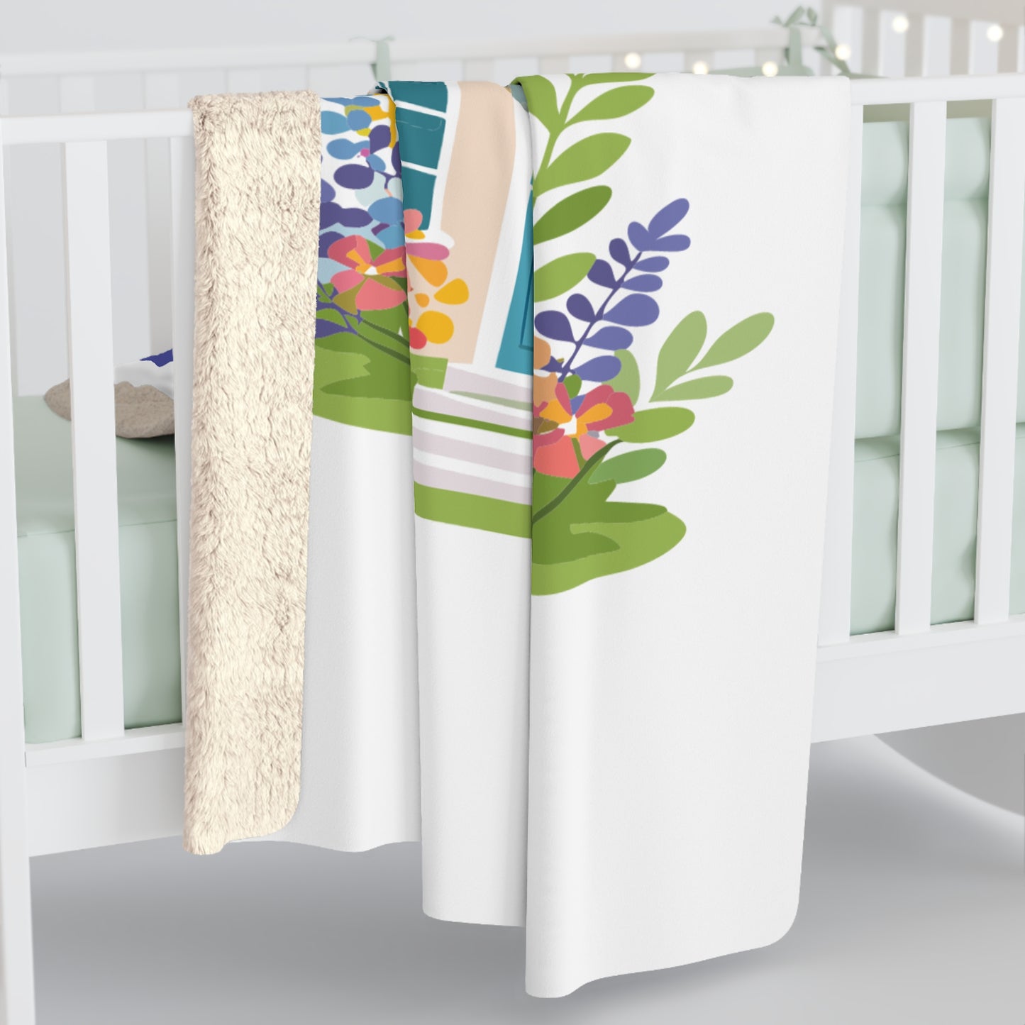 Cozy Sherpa Fleece Blanket - 'Home is Where Mom Is'