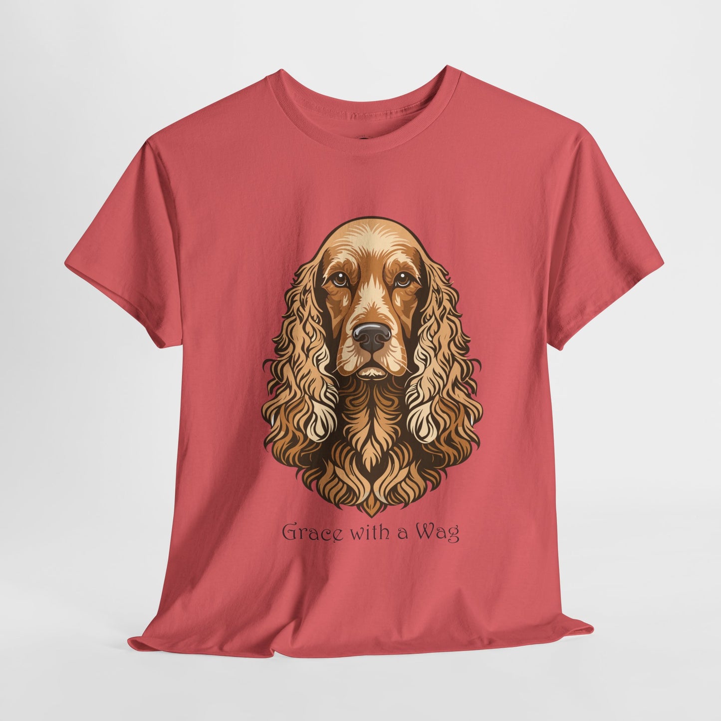Camiseta unisex de algodón grueso con diseño de Cocker Spaniel - Grace with a Wag