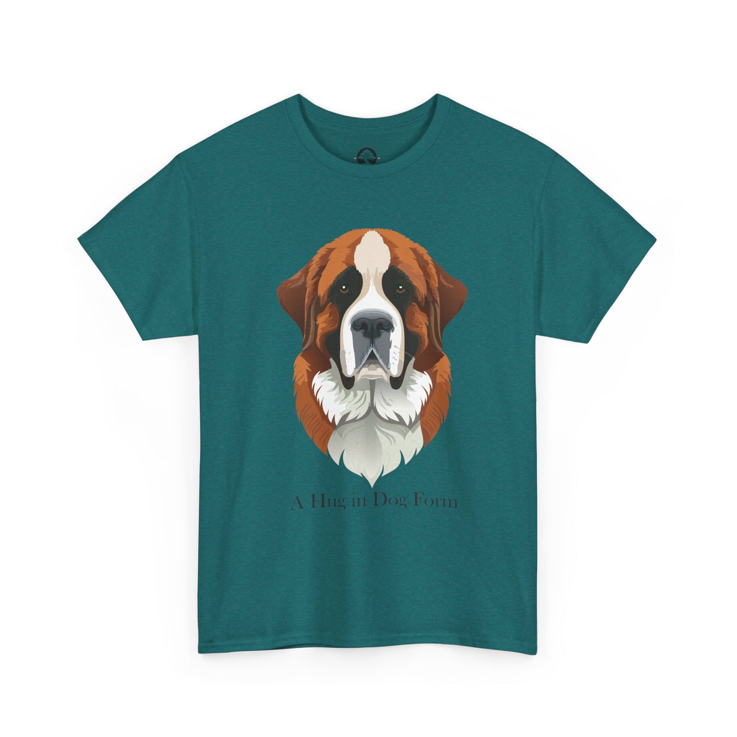 Camiseta unisex de algodón grueso con diseño de San Bernardo: Un abrazo en forma de perro