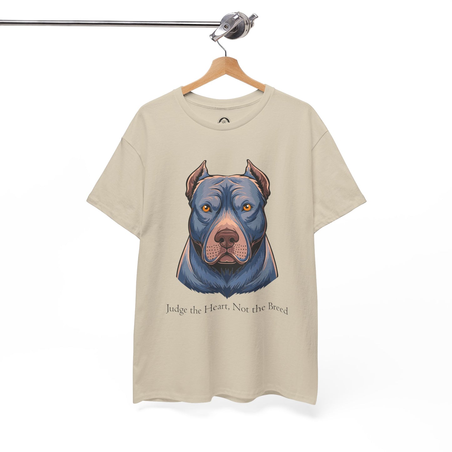 Camiseta unisex de algodón grueso Pit Bull - Juzga el corazón, no la raza