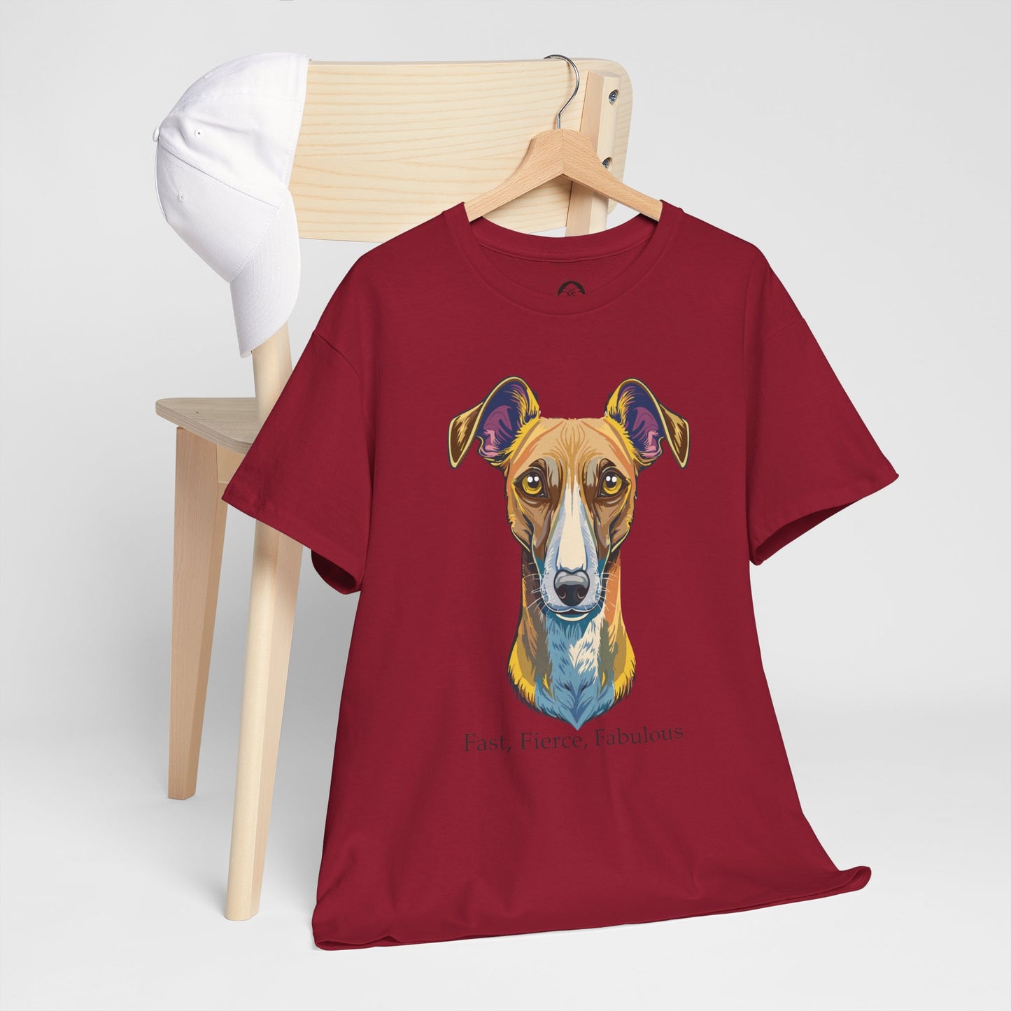 Whippet - Camiseta unisex de algodón grueso, rápida, feroz y fabulosa