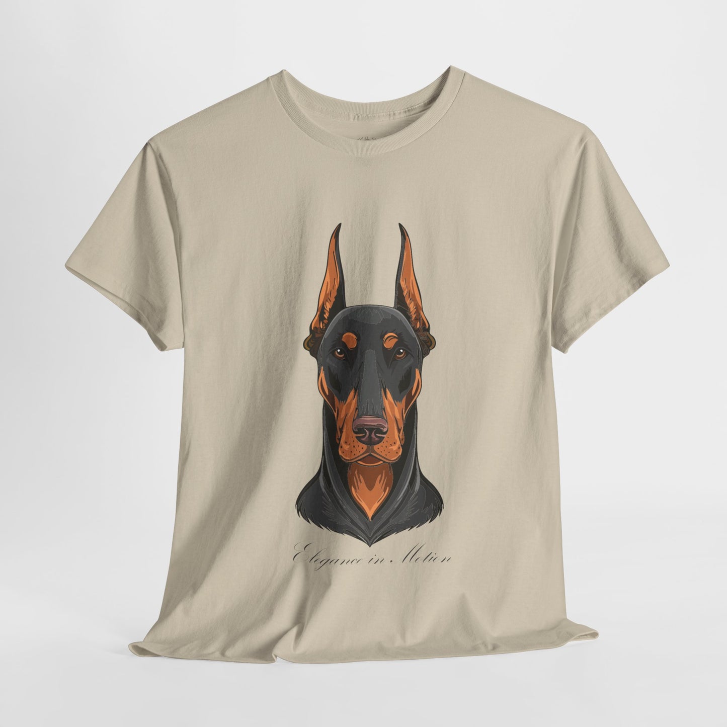Doberman - Camiseta unisex de algodón grueso Elegancia en movimiento