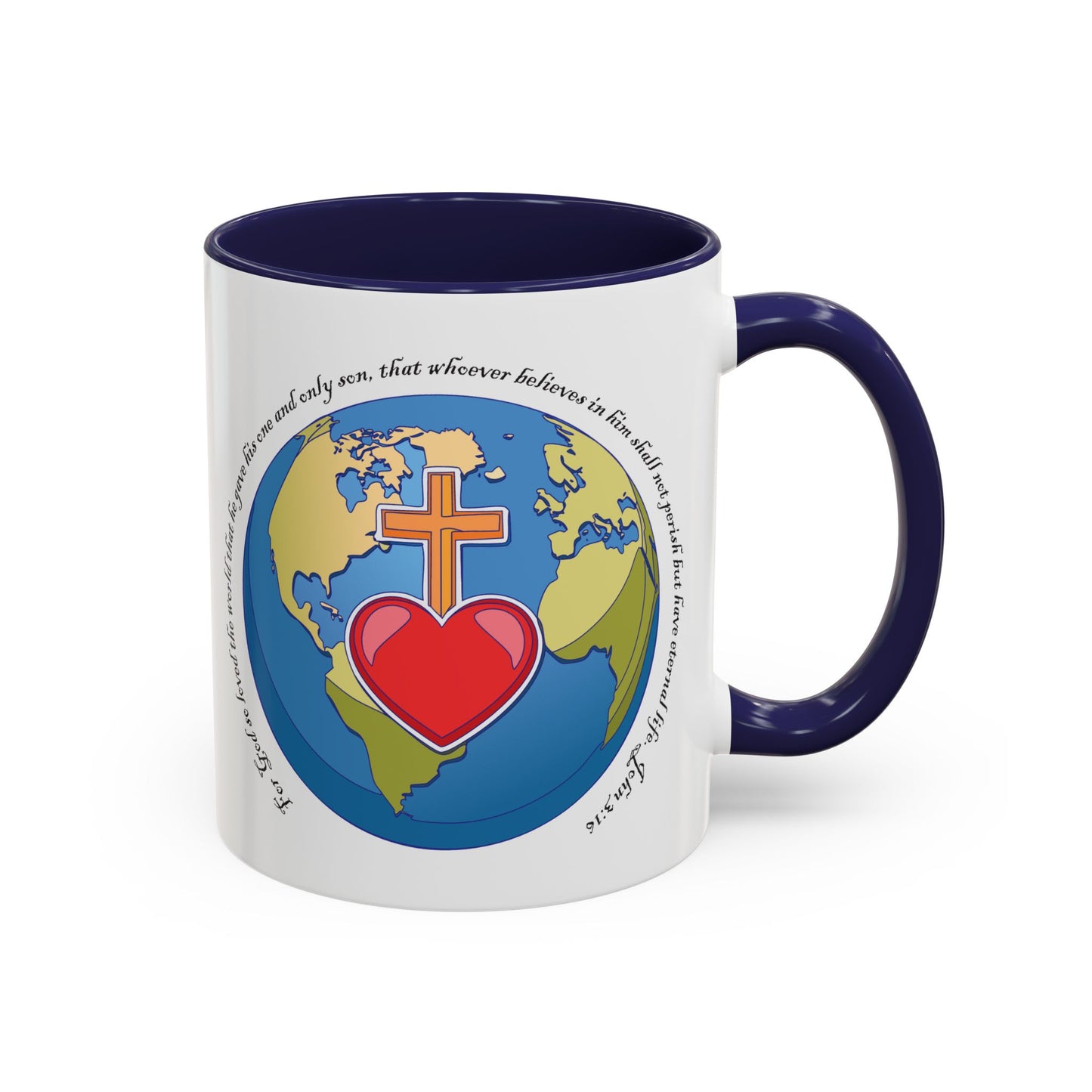 Taza de café con acento inspirador: diseño de fe y amor, perfecta para la motivación diaria.