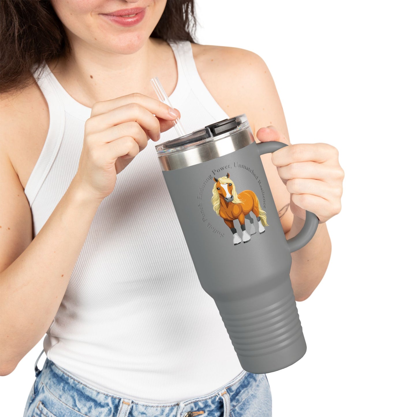 Suffolk Punch Inspirational Horse Insulated Travel Mug - 40oz for Adventurers
