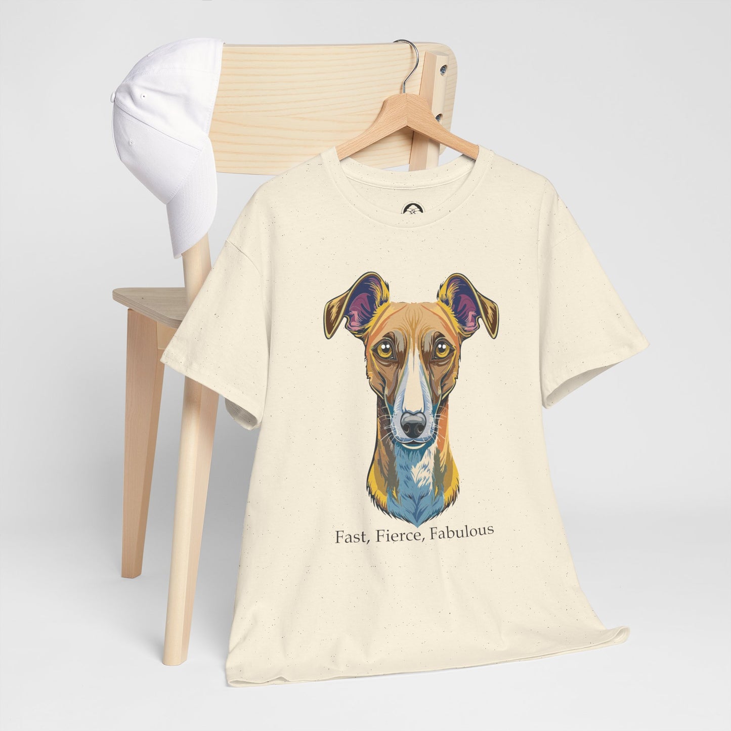 Whippet - Camiseta unisex de algodón grueso, rápida, feroz y fabulosa