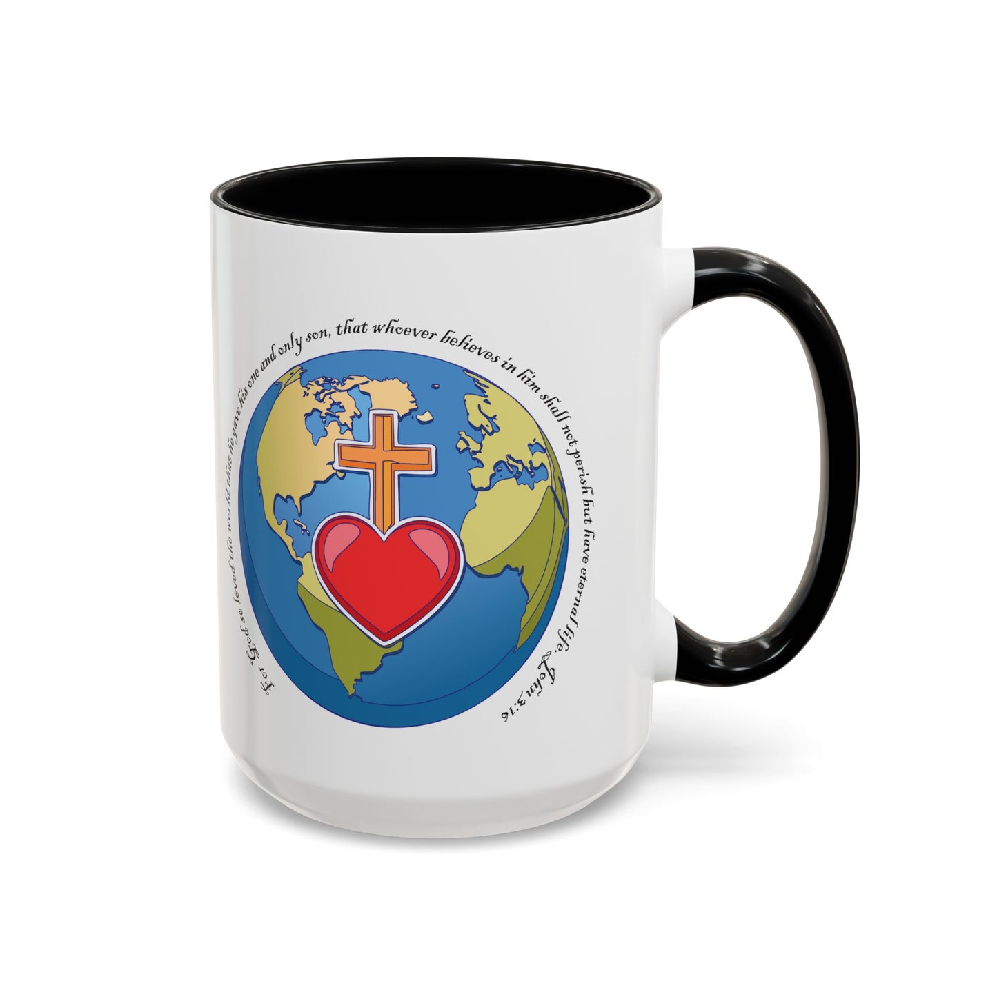 Taza de café con acento inspirador: diseño de fe y amor, perfecta para la motivación diaria.