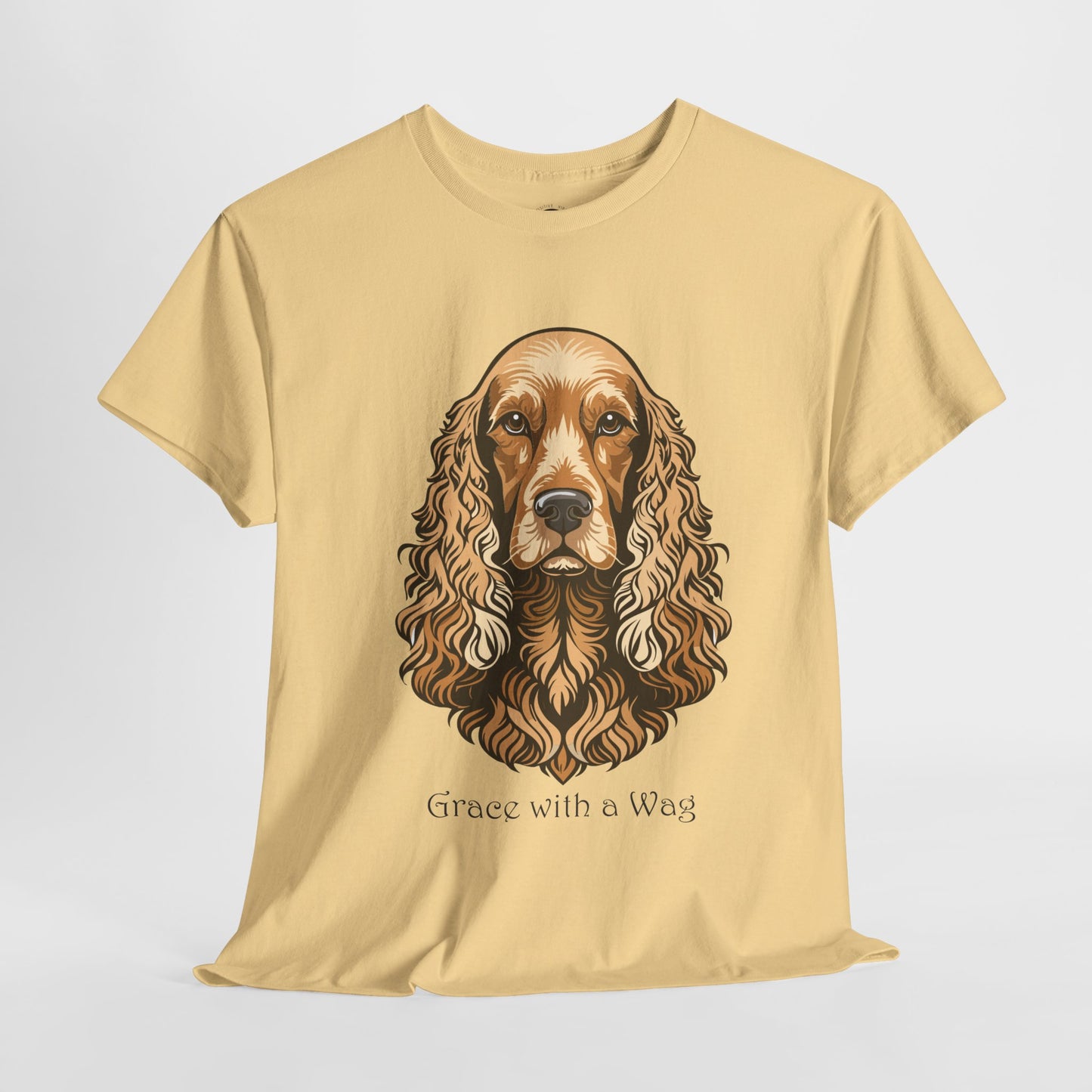 Camiseta unisex de algodón grueso con diseño de Cocker Spaniel - Grace with a Wag
