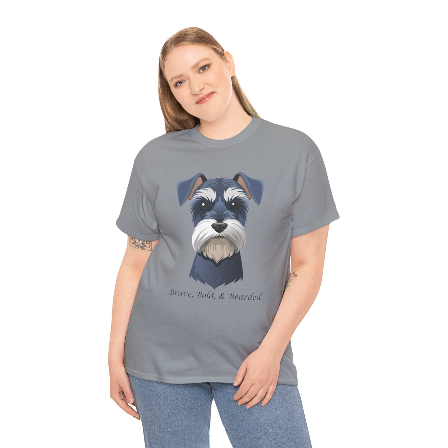 Miniature Schnauzer - Brave, Bold & Bearded Unisex Heavy Cotton T-Shirt