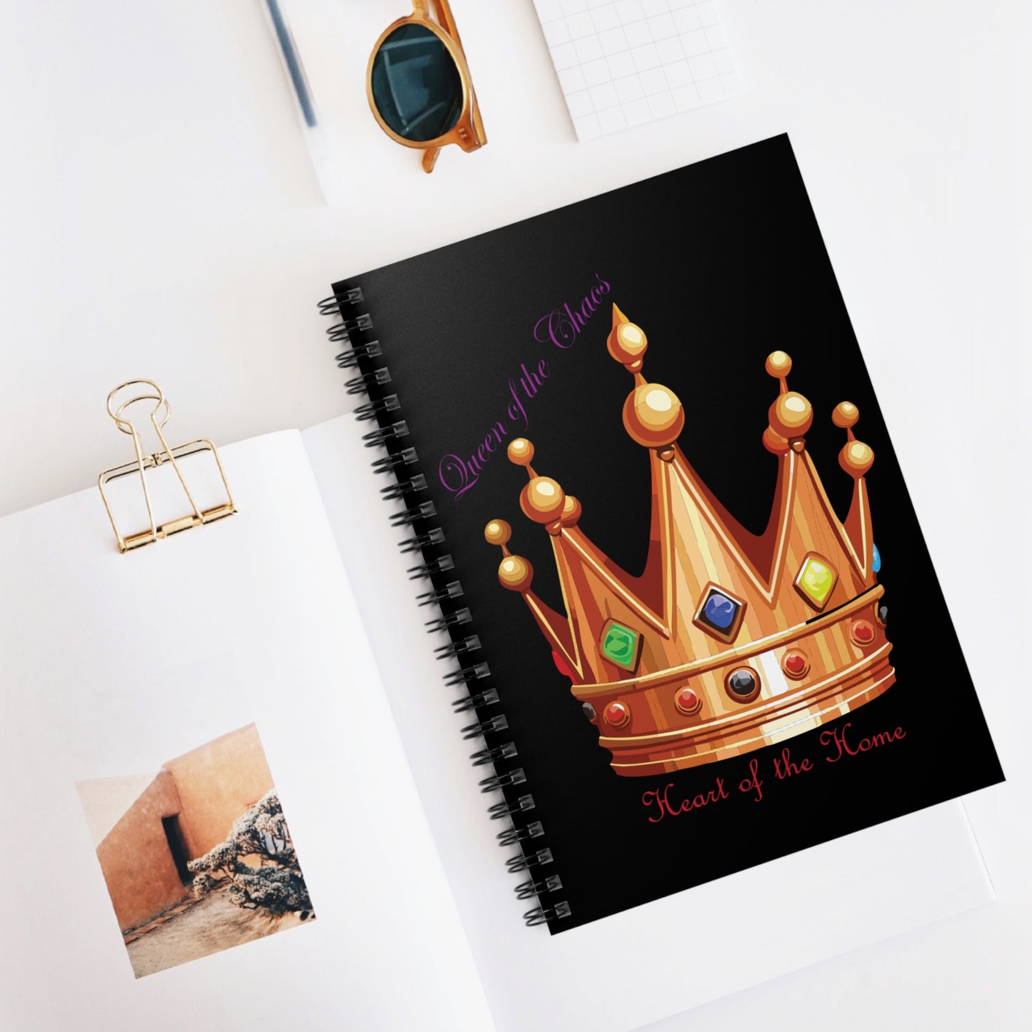 Queen of the Chaos Spiral Notebook - Heart of the Home