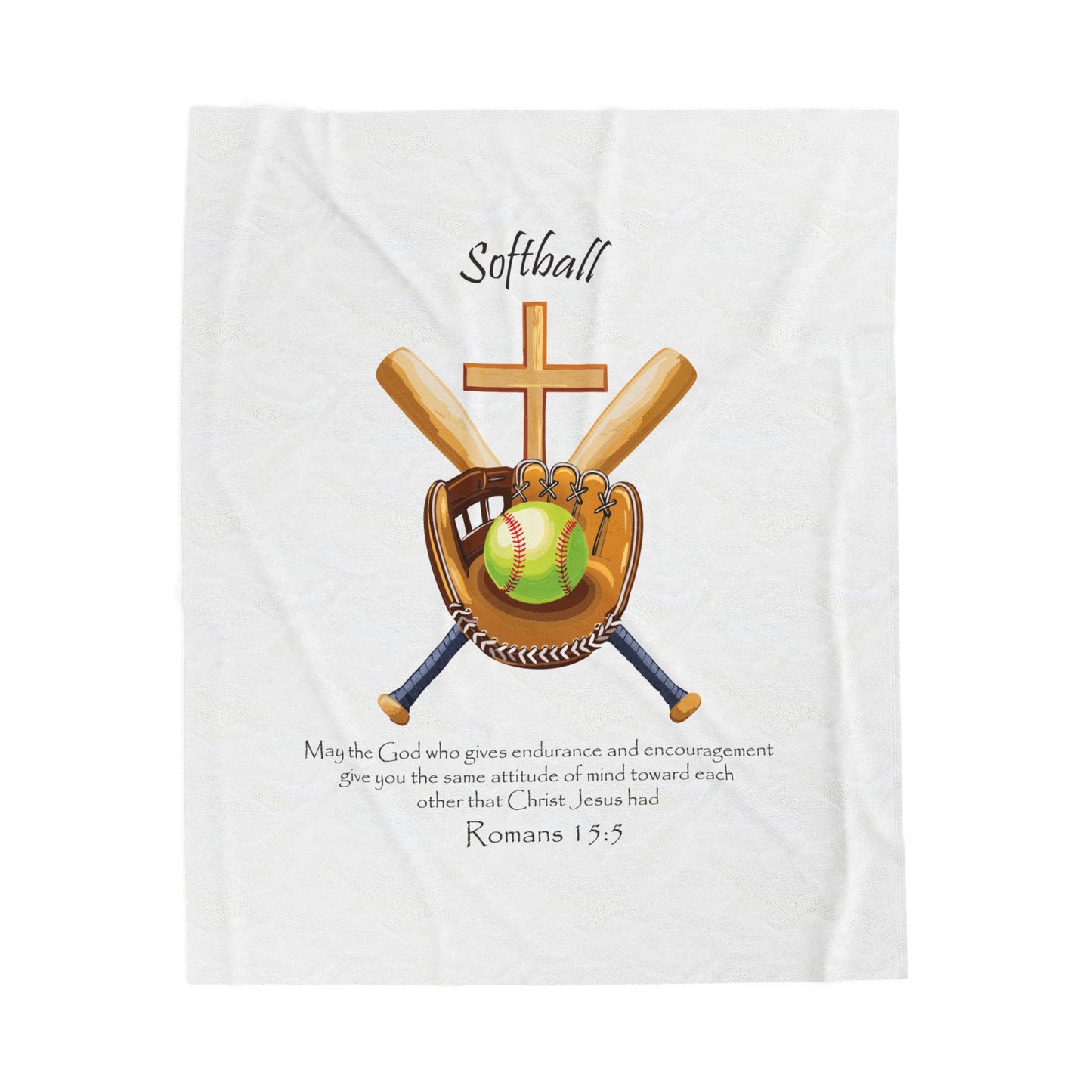 Manta de terciopelo con inspiración de softbol: perfecta para los amantes del deporte.