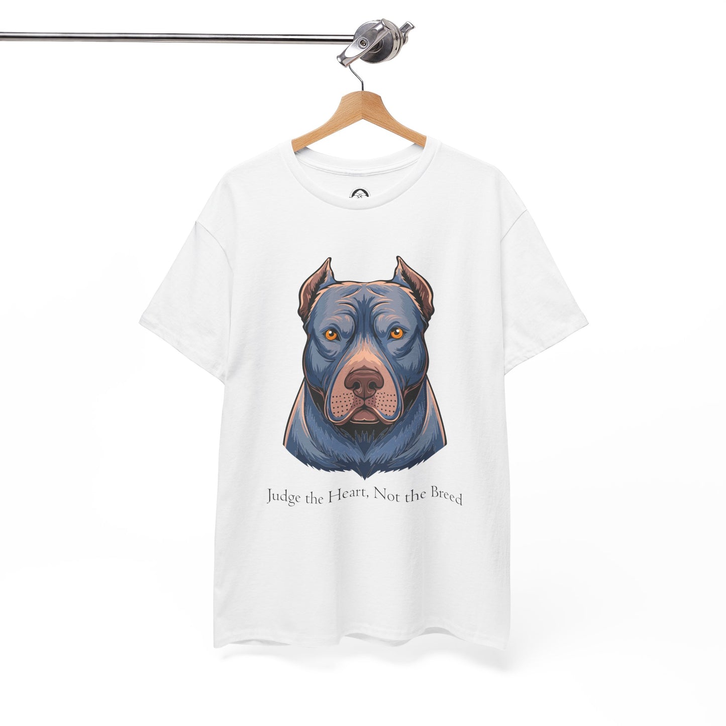 Camiseta unisex de algodón grueso Pit Bull - Juzga el corazón, no la raza