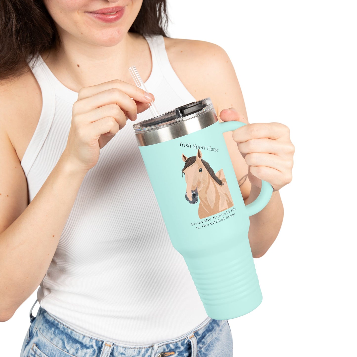 Irish Sport Horse Insulated Travel Mug - 40oz for Equestrian Enthusiasts