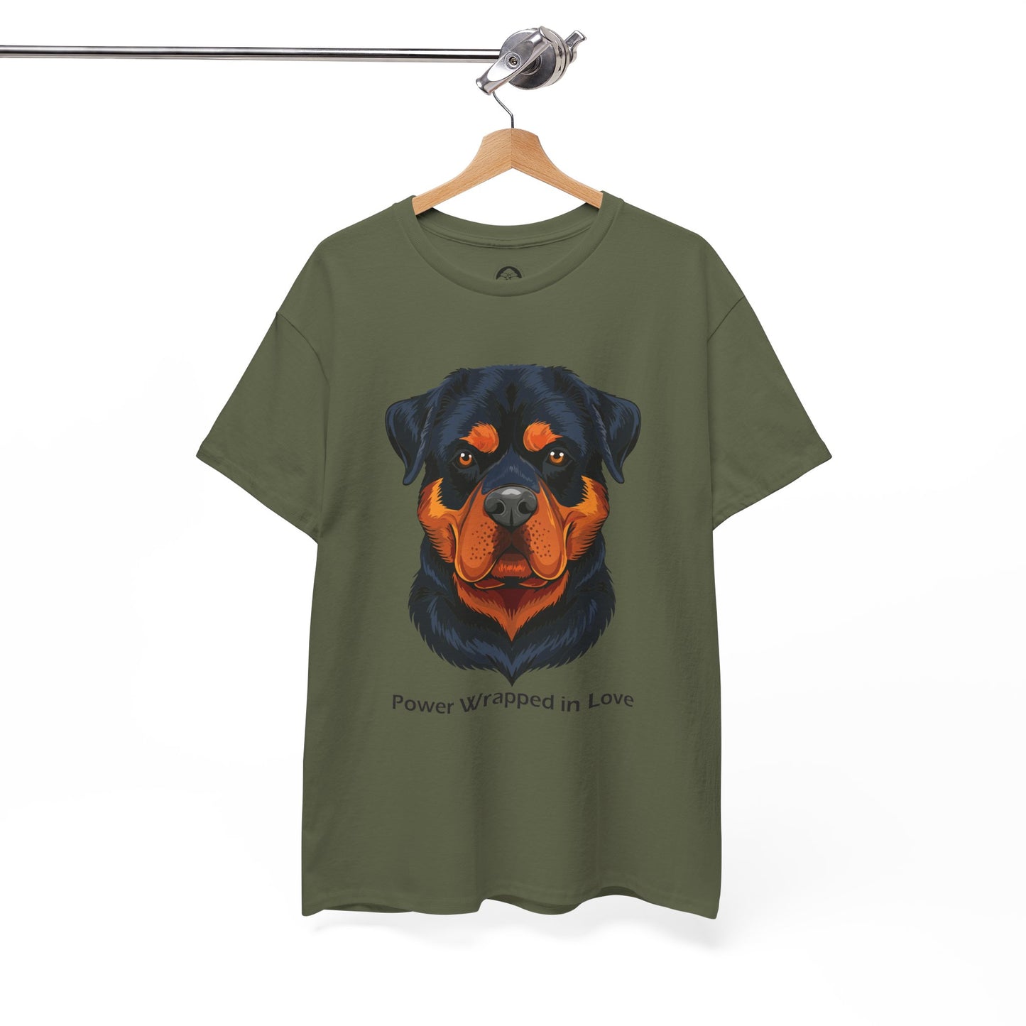 Camiseta unisex de algodón grueso Rottweiler - Power Wraped in Lover