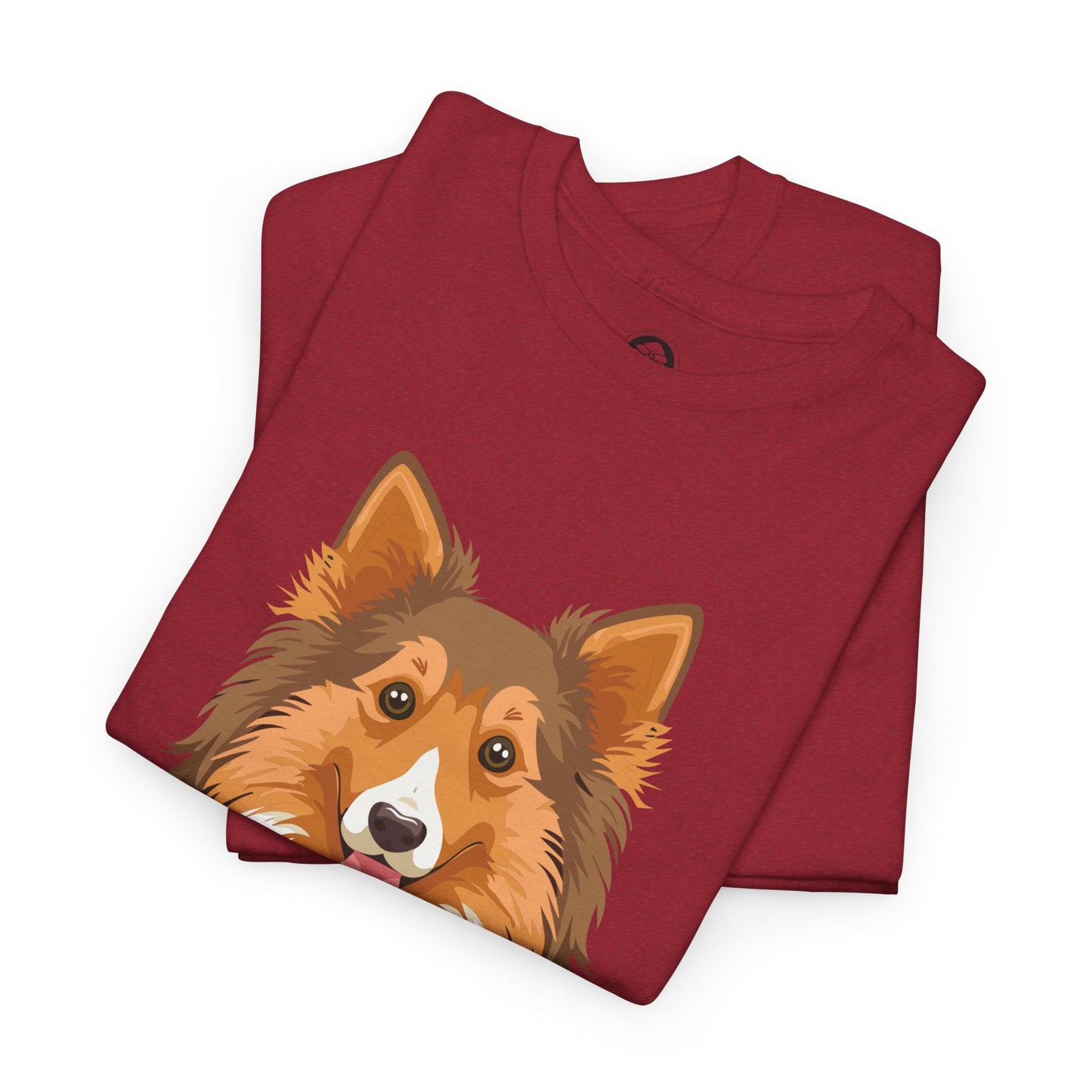 Camiseta unisex de algodón grueso con diseño de perro pastor de Shetland: gracia, inteligencia y mucho pelo