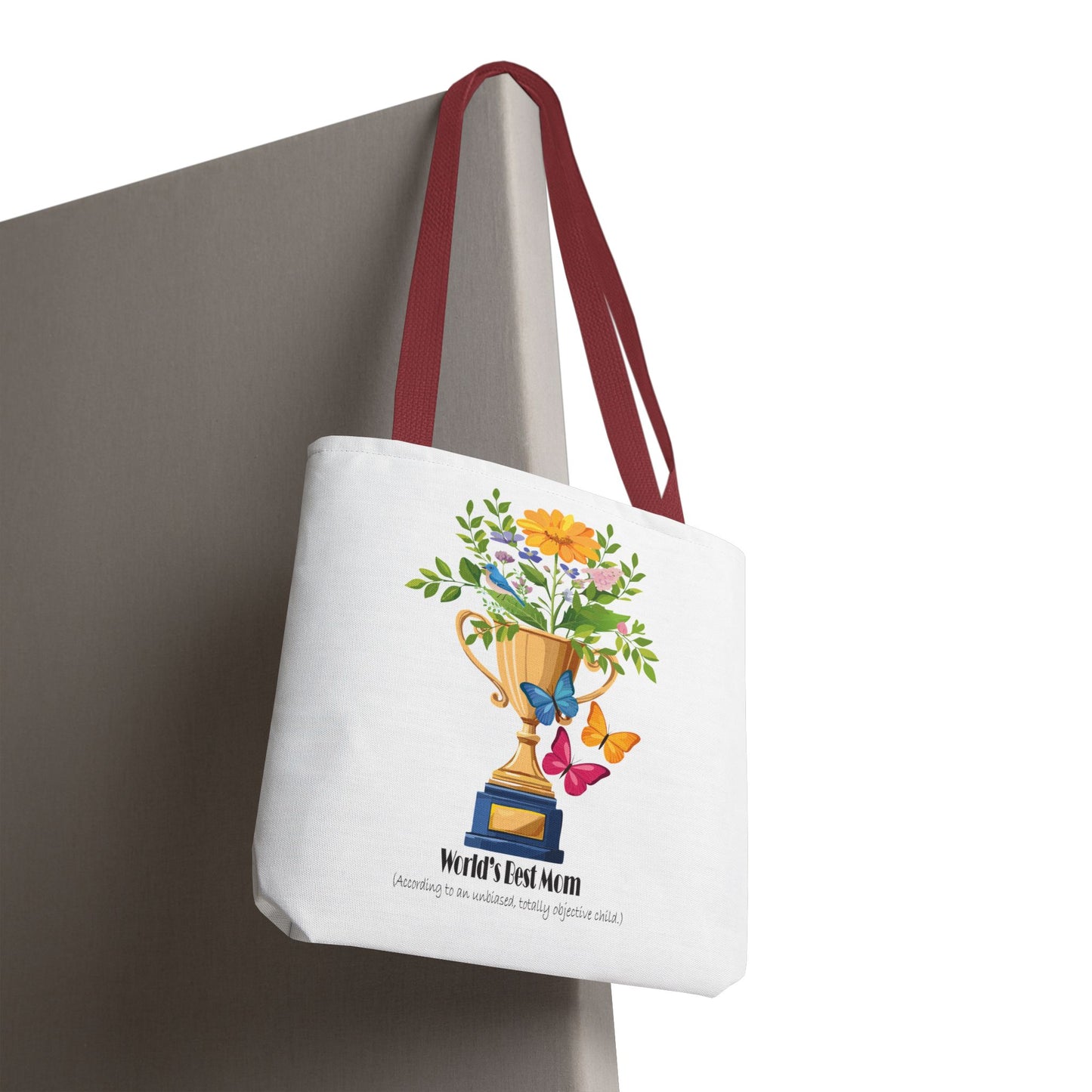 Floral Trophy Tote Bag - World's Best Mom Design